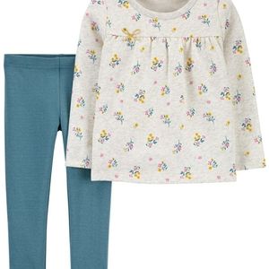 Carter's 2T Girls  Floral and Top and Metallic Leggings